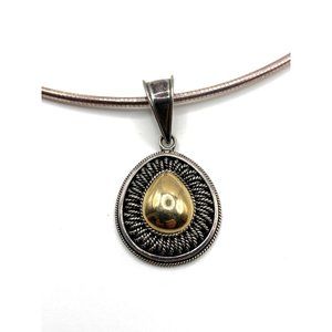MILOR ITALY‎ Necklace 18K sterling Silver 925 pendant  Snake Chain Choker 18"